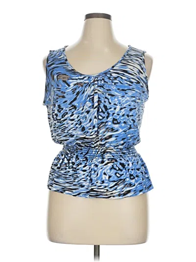 Pre-owned Jeanne Pierre Sleeveless Blouse In Blue