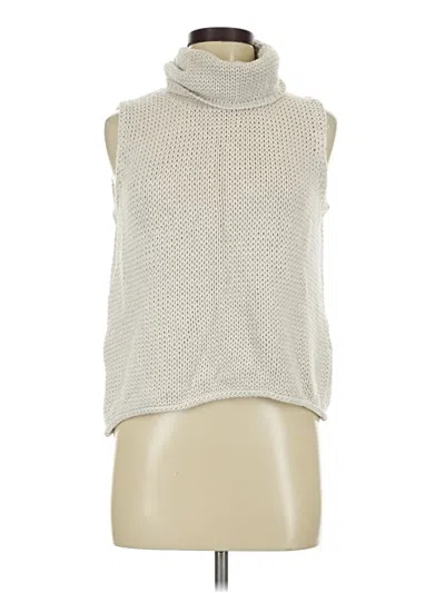 Pre-owned Jeanne Pierre Sleeveless Turtleneck In Silver