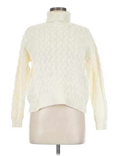 Pre-owned Jeanne Pierre Turtleneck Sweater In White