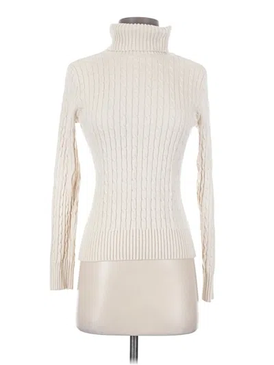 Pre-owned Jeanne Pierre Turtleneck Sweater In White