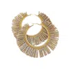 Jeannierichard Women's Auréole Gold Maxi Tassel Statement Hoops By