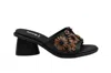 Jeannot Intricately Embellished Low-heeled Sandals In Black
