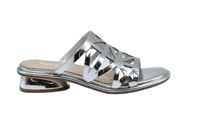 Jeannot Low-heeled Sandals With Intricate Cut-out Design In Gray