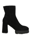 Jeannot Woman Ankle Boots Black Size 10 Leather In Black