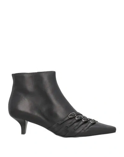 Jeannot Woman Ankle Boots Black Size 5 Leather