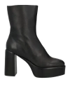 Jeannot Woman Ankle Boots Black Size 6 Leather