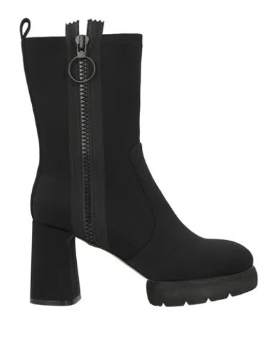 Jeannot Woman Ankle Boots Black Size 7 Textile Fibers