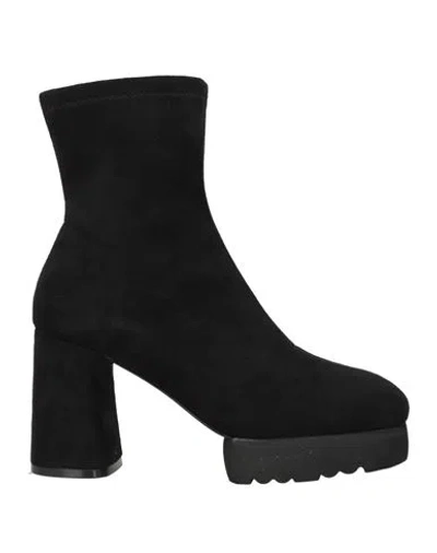 Jeannot Woman Ankle Boots Black Size 8 Textile Fibers