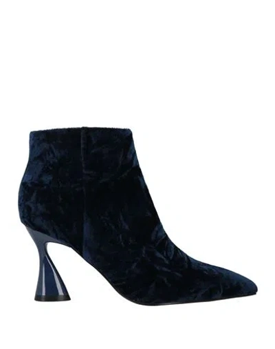 Jeannot Woman Ankle Boots Blue Size 8 Textile Fibers