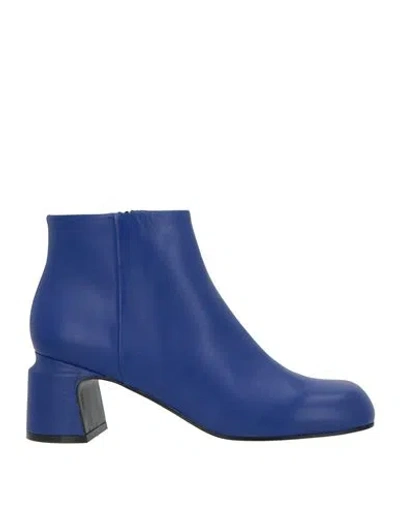 Jeannot Woman Ankle Boots Bright Blue Size 7 Leather