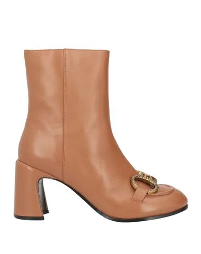 Jeannot Woman Ankle Boots Camel Size 9 Soft Leather In Beige