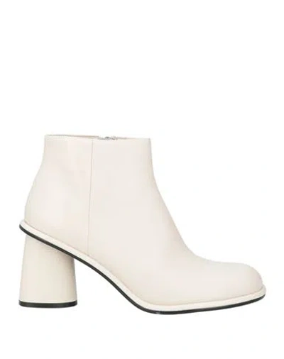 Jeannot Woman Ankle Boots Cream Size 6 Leather In White