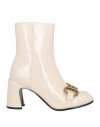 Jeannot Woman Ankle Boots Cream Size 10 Soft Leather In White