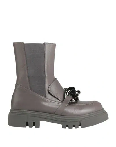 Jeannot Woman Ankle Boots Grey Size 7 Leather