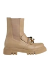Jeannot Woman Ankle Boots Light Brown Size 7 Leather In Beige