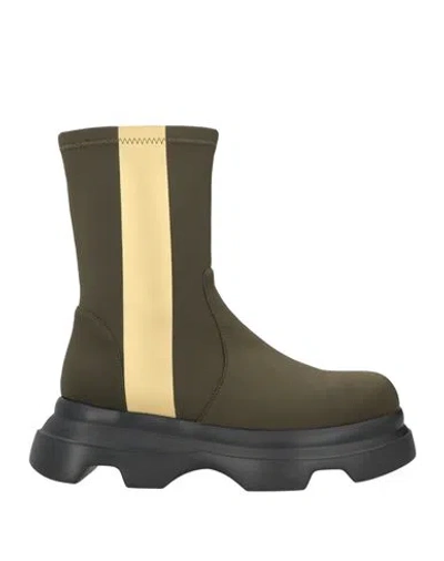 Jeannot Woman Ankle Boots Military Green Size 11 Textile Fibers