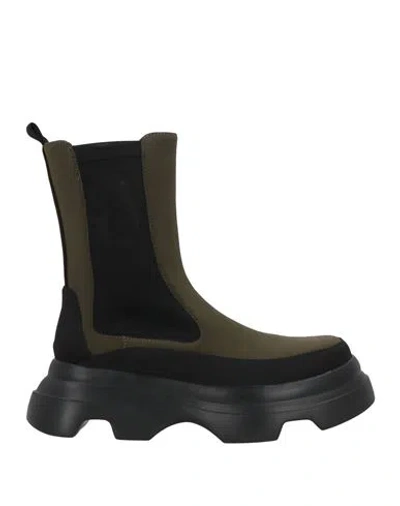 Jeannot Woman Ankle Boots Military Green Size 7 Textile Fibers