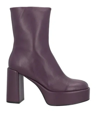Jeannot Woman Ankle Boots Purple Size 6 Soft Leather