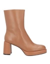 Jeannot Woman Ankle Boots Tan Size 10 Soft Leather In Brown