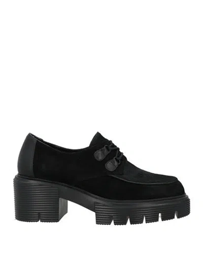 Jeannot Woman Lace-up Shoes Black Size 6 Leather