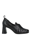 Jeannot Woman Lace-up Shoes Black Size 7 Leather In Black