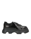 Jeannot Woman Lace-up Shoes Black Size 8 Leather In Black