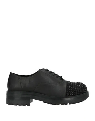 Jeannot Woman Lace-up Shoes Black Size 7 Leather