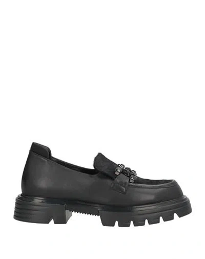 Jeannot Woman Loafers Black Size 6 Leather