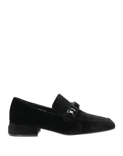 Jeannot Woman Loafers Black Size 6 Textile Fibers
