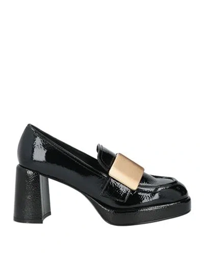 Jeannot Woman Loafers Black Size 9 Leather