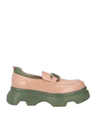 Jeannot Woman Loafers Blush Size 6 Leather In Multi