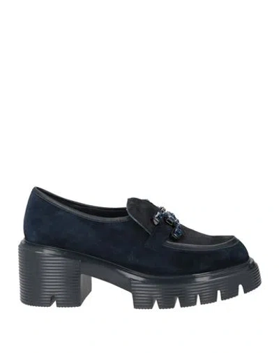 Jeannot Woman Loafers Midnight Blue Size 9 Leather