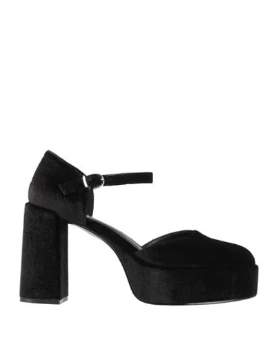 Jeannot Woman Pumps Black Size 10 Textile Fibers