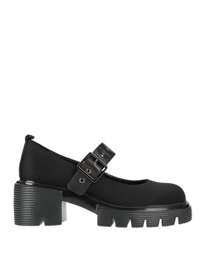 Jeannot Woman Pumps Black Size 5 Textile Fibers, Leather In Multi