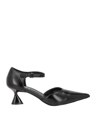 Jeannot Woman Pumps Black Size 7 Leather In Multi