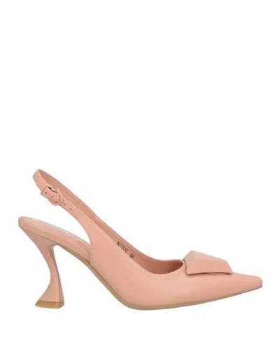 Jeannot Woman Pumps Blush Size 9 Leather In Pink
