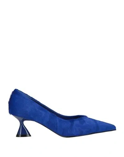 Jeannot Woman Pumps Bright Blue Size 7 Leather