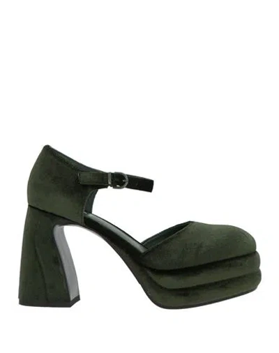 Jeannot Woman Pumps Green Size 7 Textile Fibers