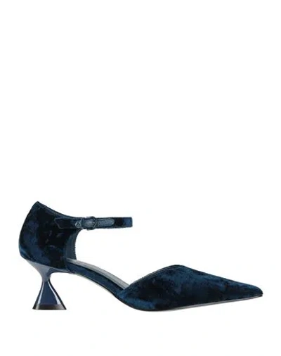 Jeannot Woman Pumps Midnight Blue Size 6 Textile Fibers