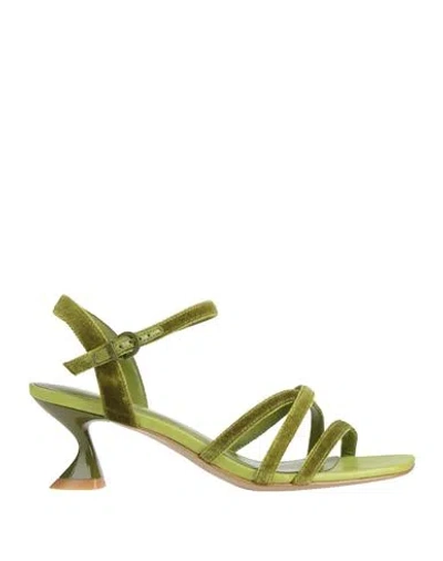 Jeannot Woman Sandals Acid Green Size 7 Textile Fibers