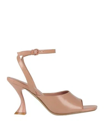 Jeannot Woman Sandals Antique Rose Size 7 Leather In Pink
