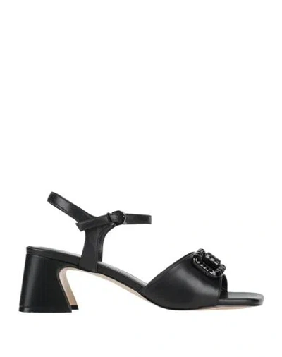 Jeannot Woman Sandals Black Size 10 Leather