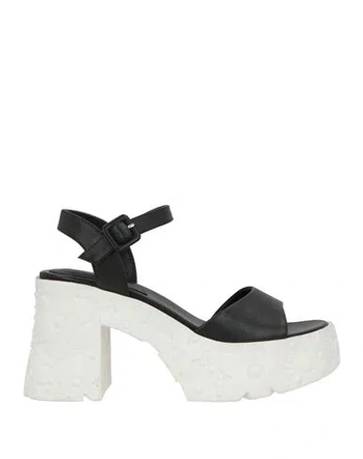 Jeannot Woman Sandals Black Size 7 Leather