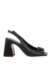 Jeannot Woman Sandals Black Size 7 Leather