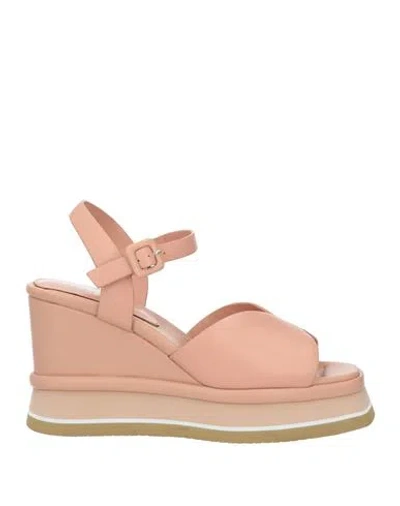 Jeannot Woman Sandals Blush Size 7 Leather In Pink