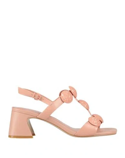 Jeannot Woman Sandals Blush Size 8 Leather In Pink