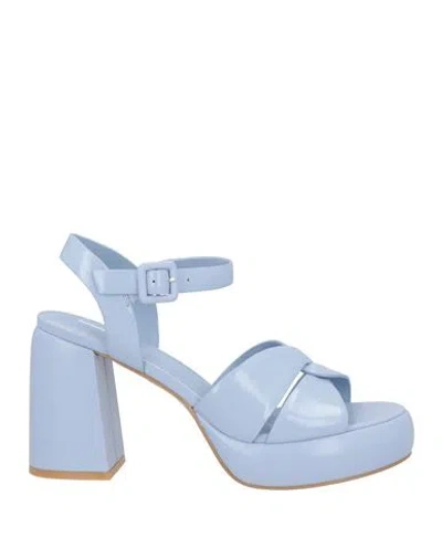Jeannot Woman Sandals Light Blue Size 8 Leather