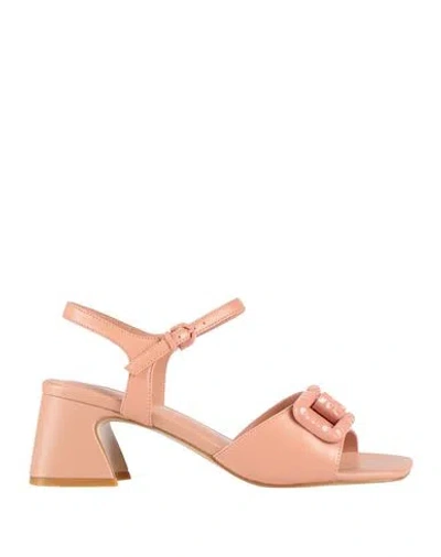 Jeannot Woman Sandals Light Pink Size 8 Leather
