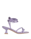 JEANNOT JEANNOT WOMAN SANDALS LILAC SIZE 8 LEATHER