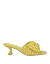 Jeannot Woman Sandals Lime Green Size 6 Cotton